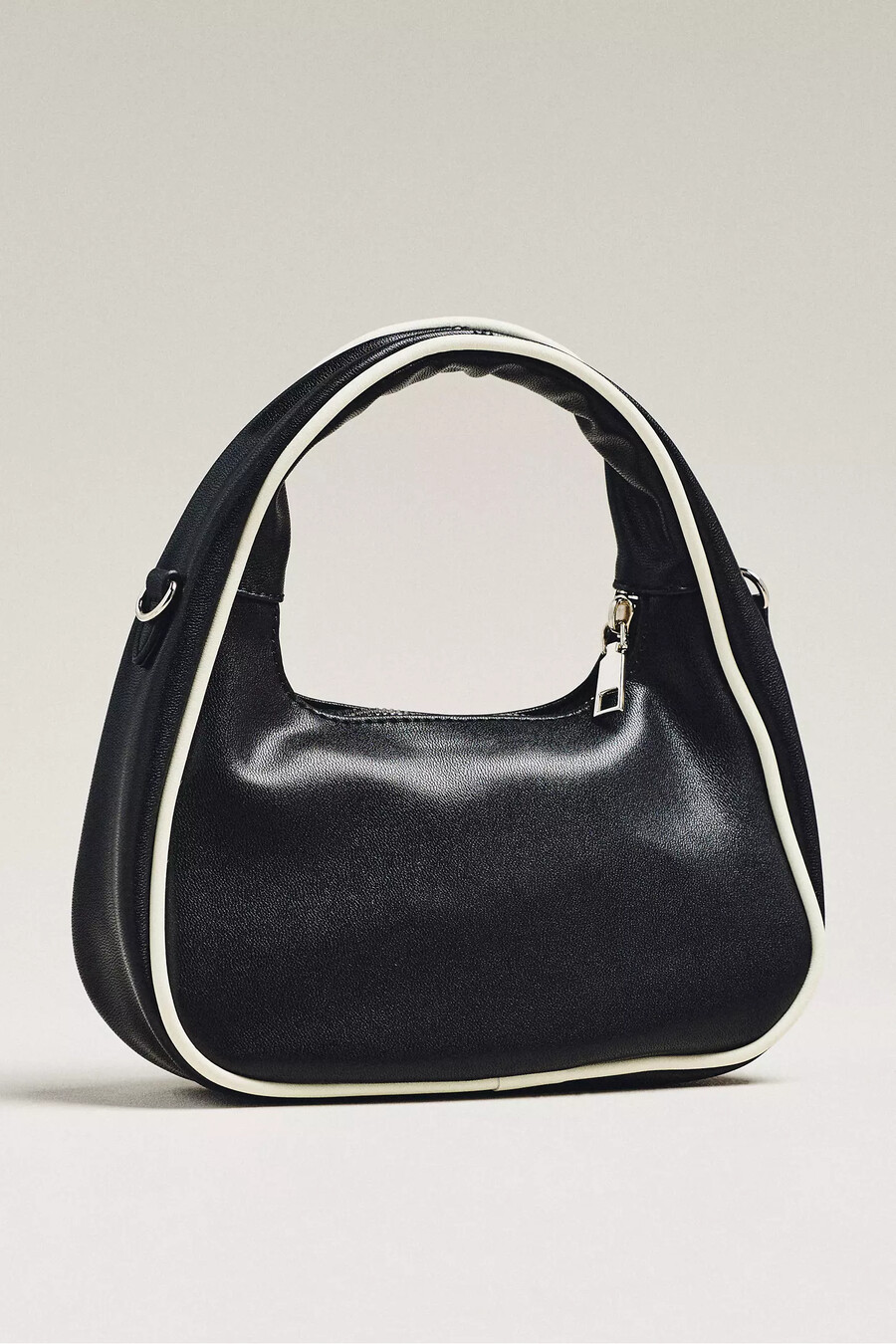 bolso de hombro mini ribeteado melie bianco