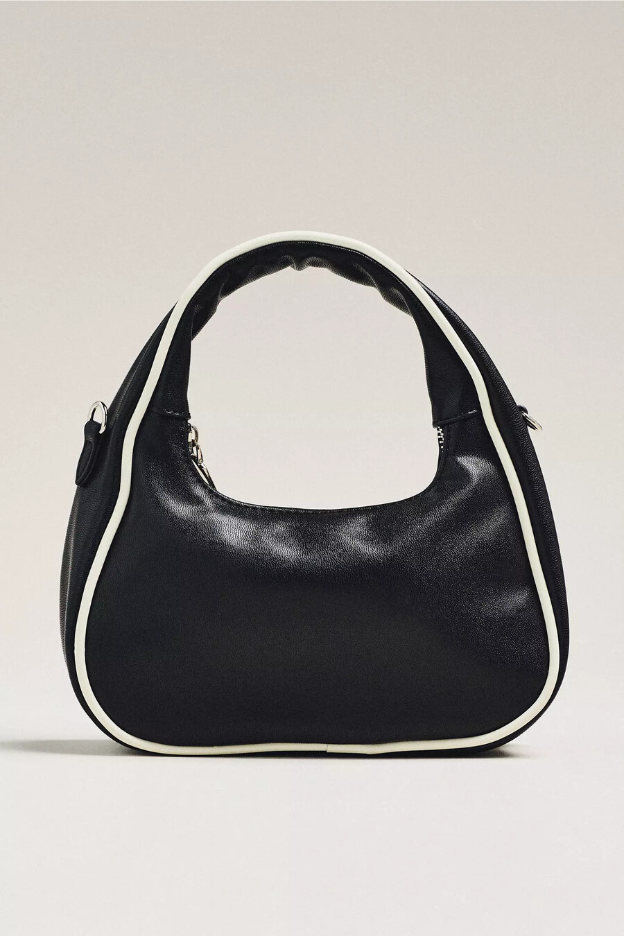 bolso de hombro mini ribeteado melie bianco