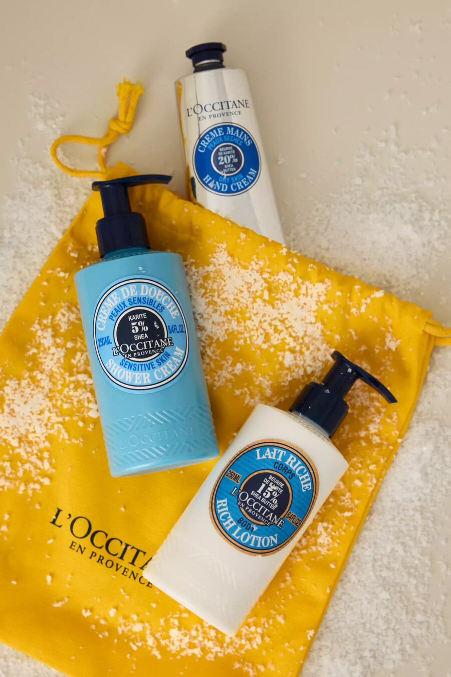 set de regalo de la colección de cuidado corporal con manteca de karité de loccitane