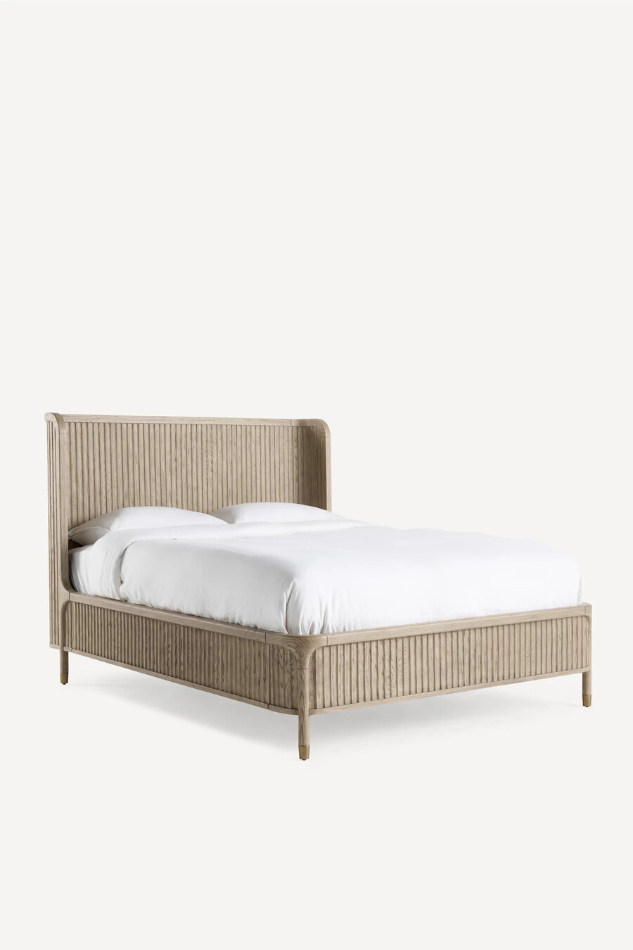 la cama de madera estriada isla