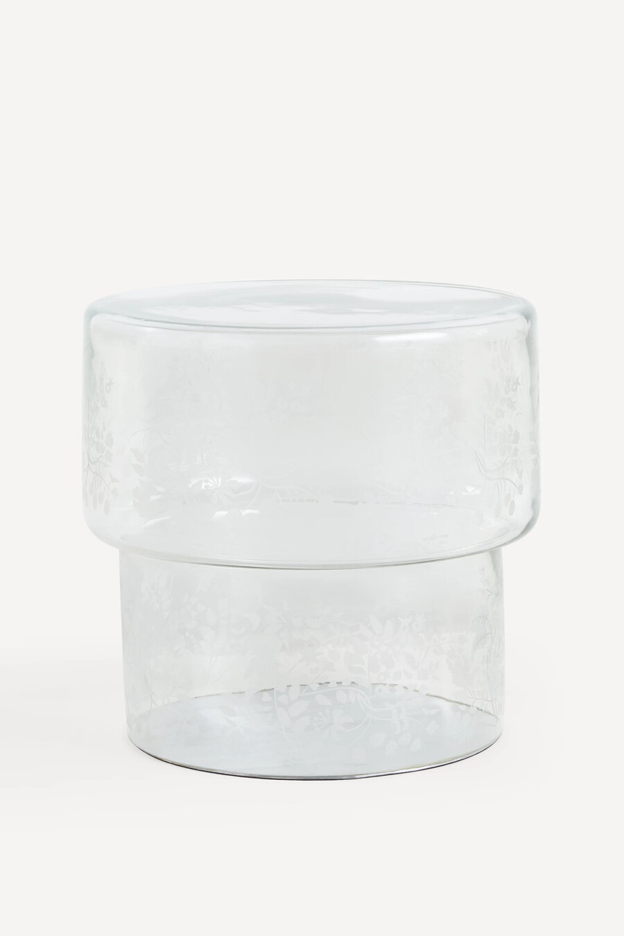 mesa auxiliar de cristal bruno