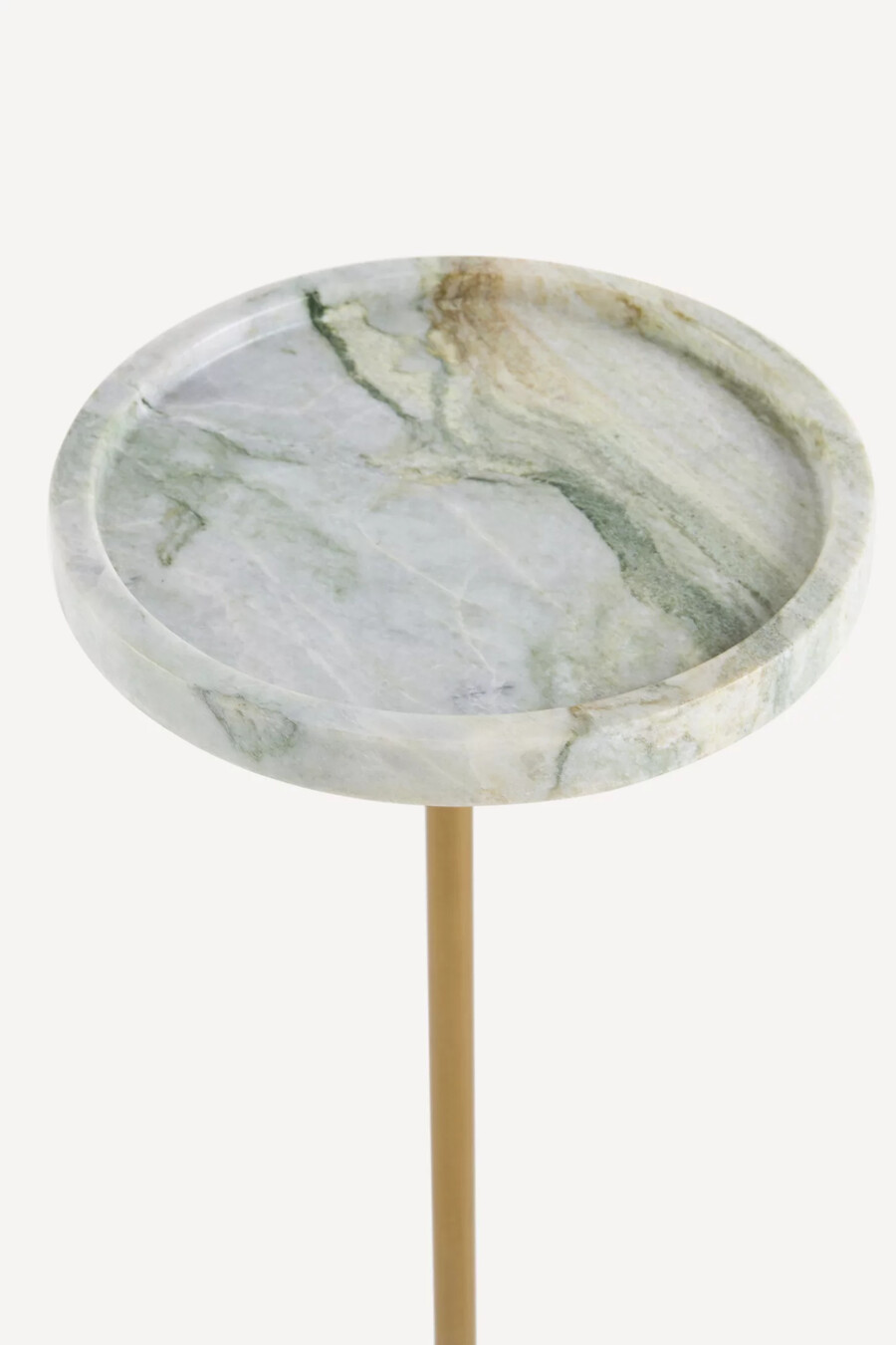 mesa auxiliar de mármol con remolinos