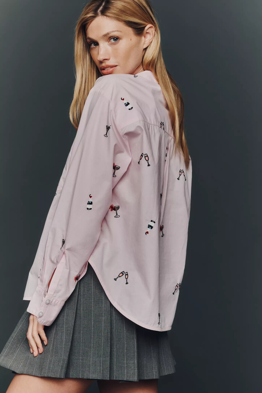 camisa de botones a rayas de lúrex shrunken bennet de maeve