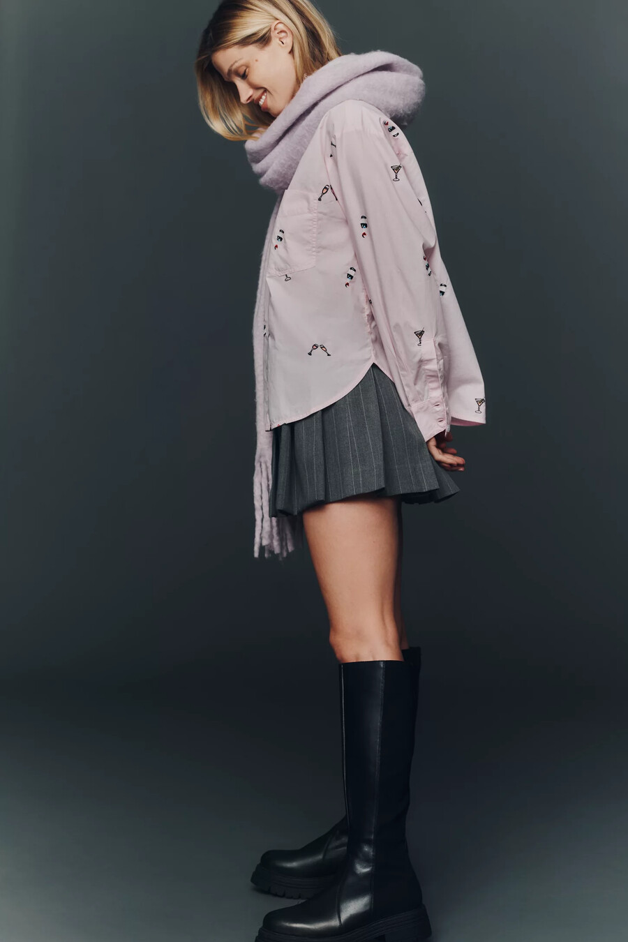 camisa de botones a rayas de lúrex shrunken bennet de maeve