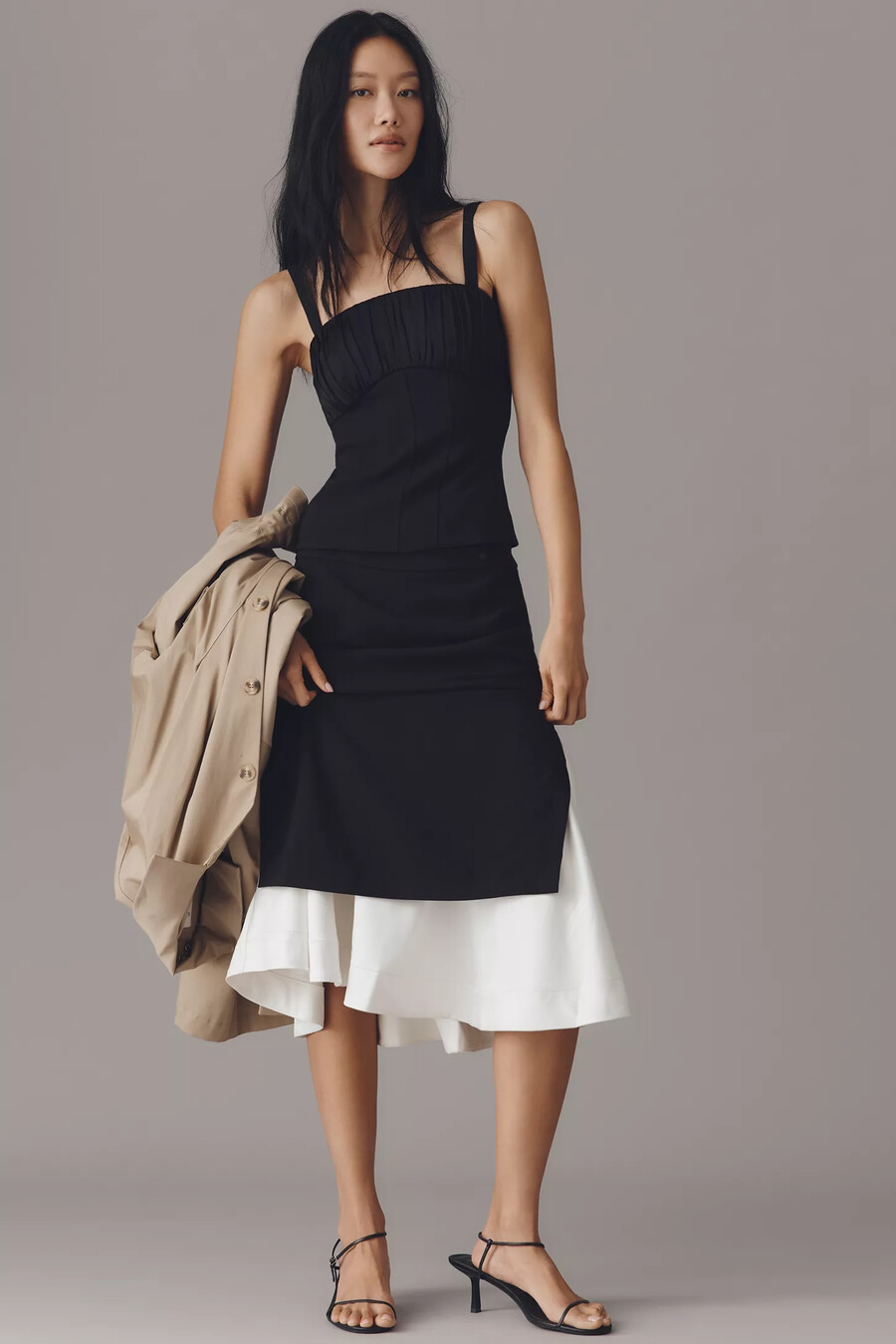 top ajustado sin mangas de anthropologie
