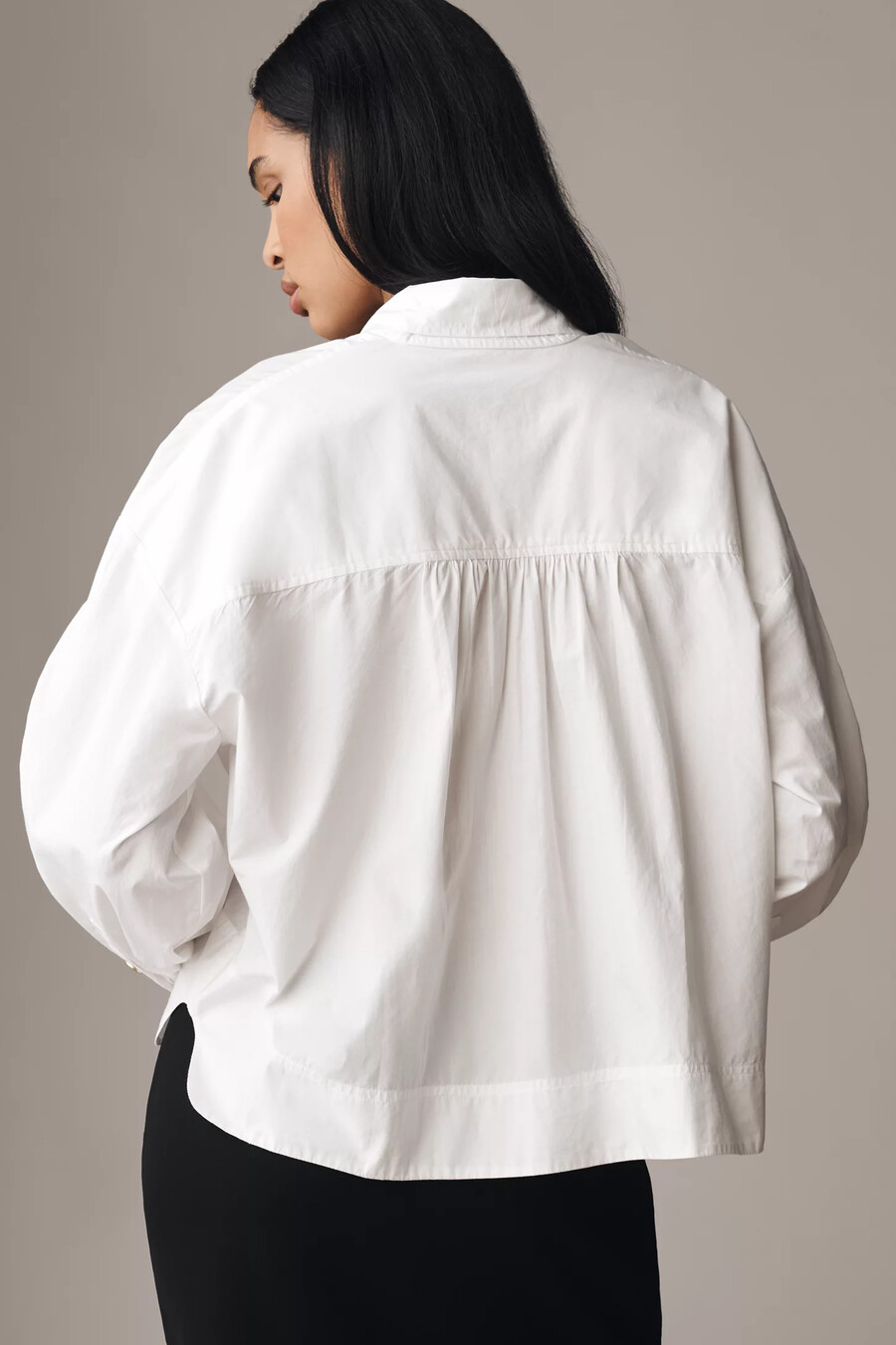 blusa de algodón con cuello anudado maeve