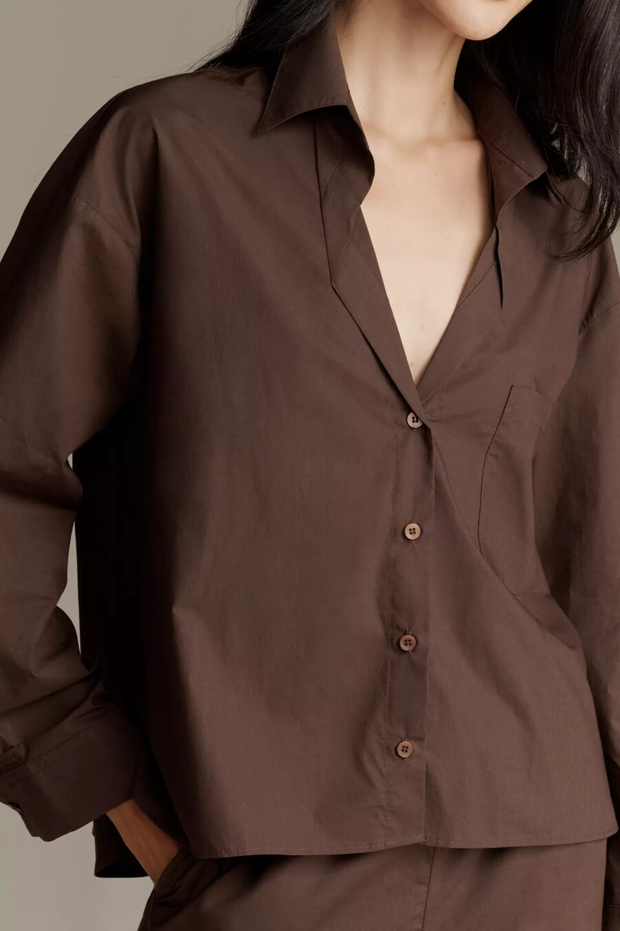camisa de manga larga con botones maeve