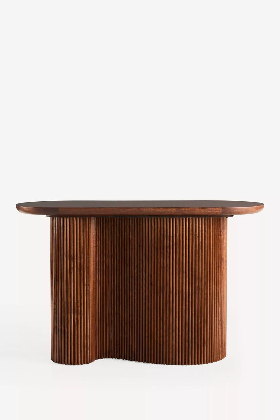 mesa consola acanalada de madera de raíz scout
