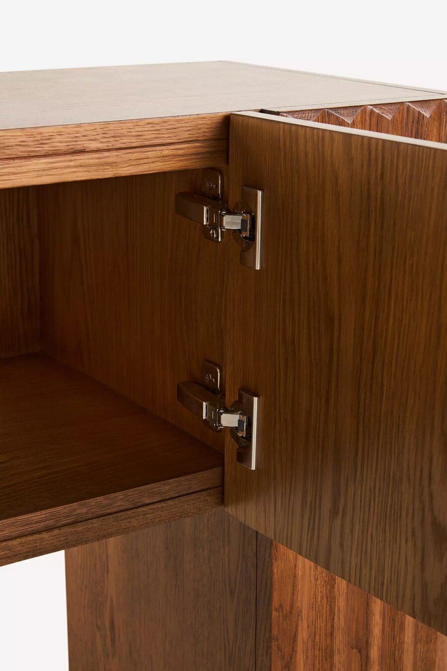 mesa consola de roble tallado omari