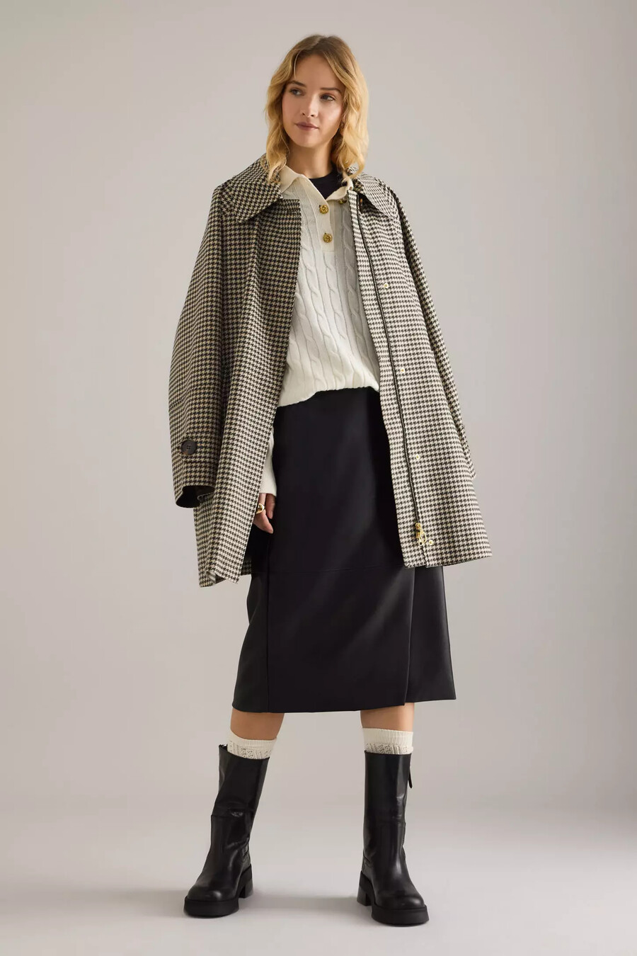 jersey de punto trenzado en mezcla de lana barbour evie