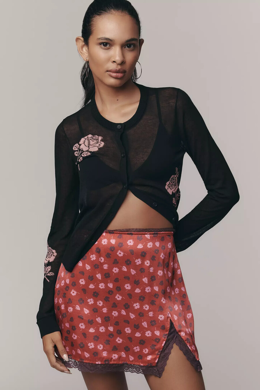 cárdigan floral semitransparente maeve