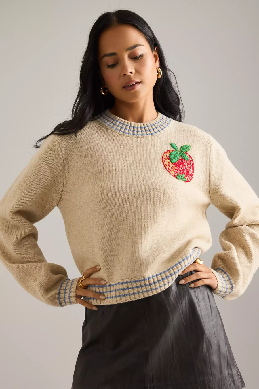 jersey de lana con forma de manzana de stella nova