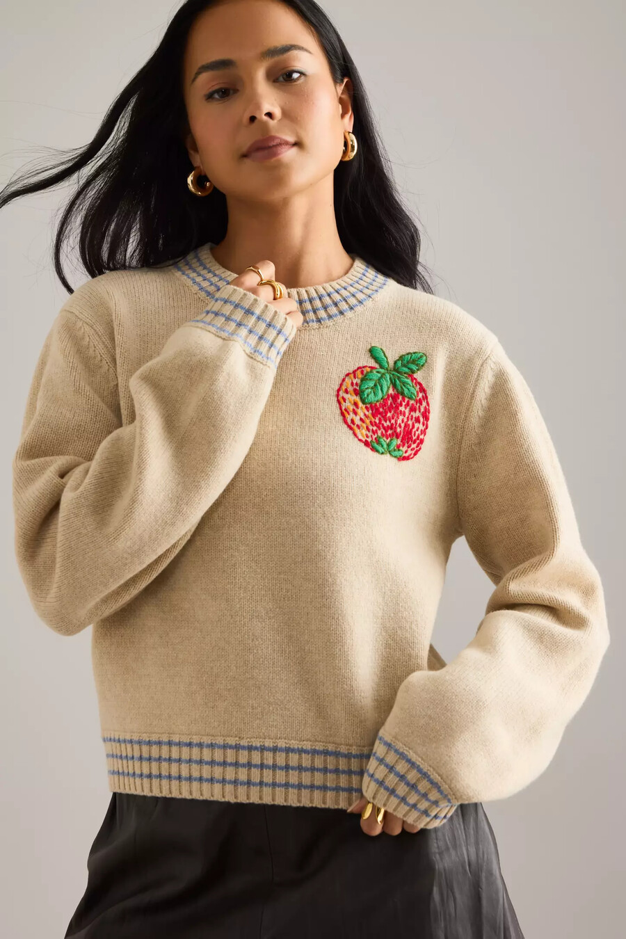jersey de lana con forma de manzana de stella nova