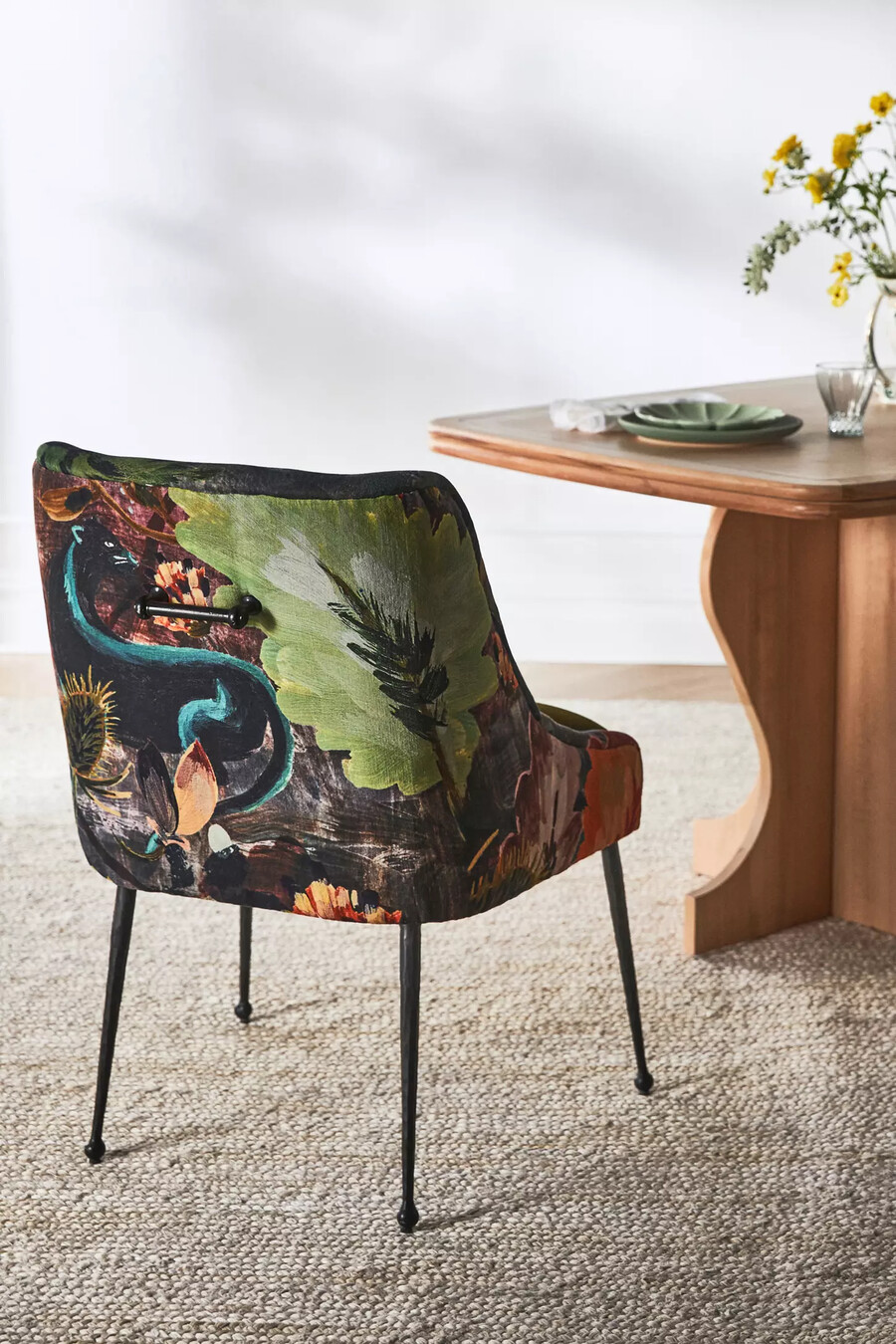 silla de comedor de terciopelo lena elowen