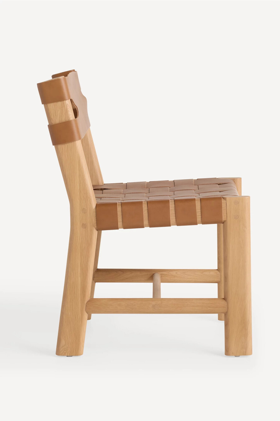 silla de comedor de cuero con correas