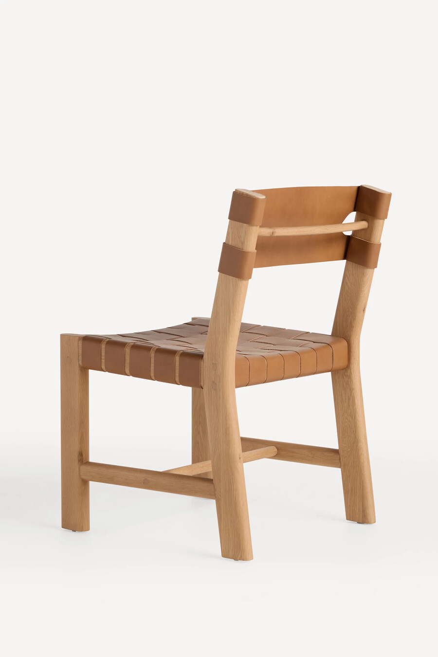 silla de comedor de cuero con correas
