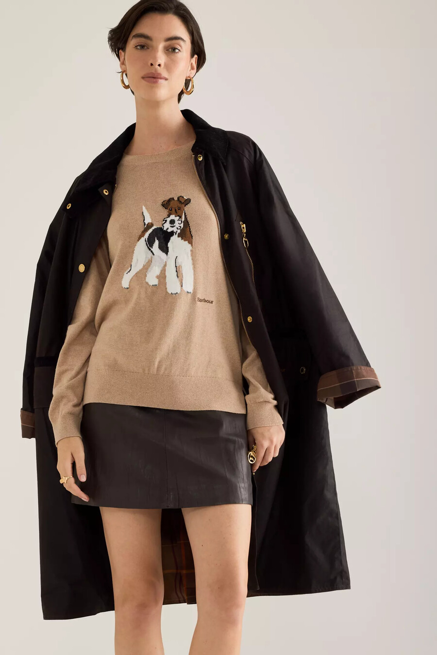 abrigo de algodón encerado barbour evette