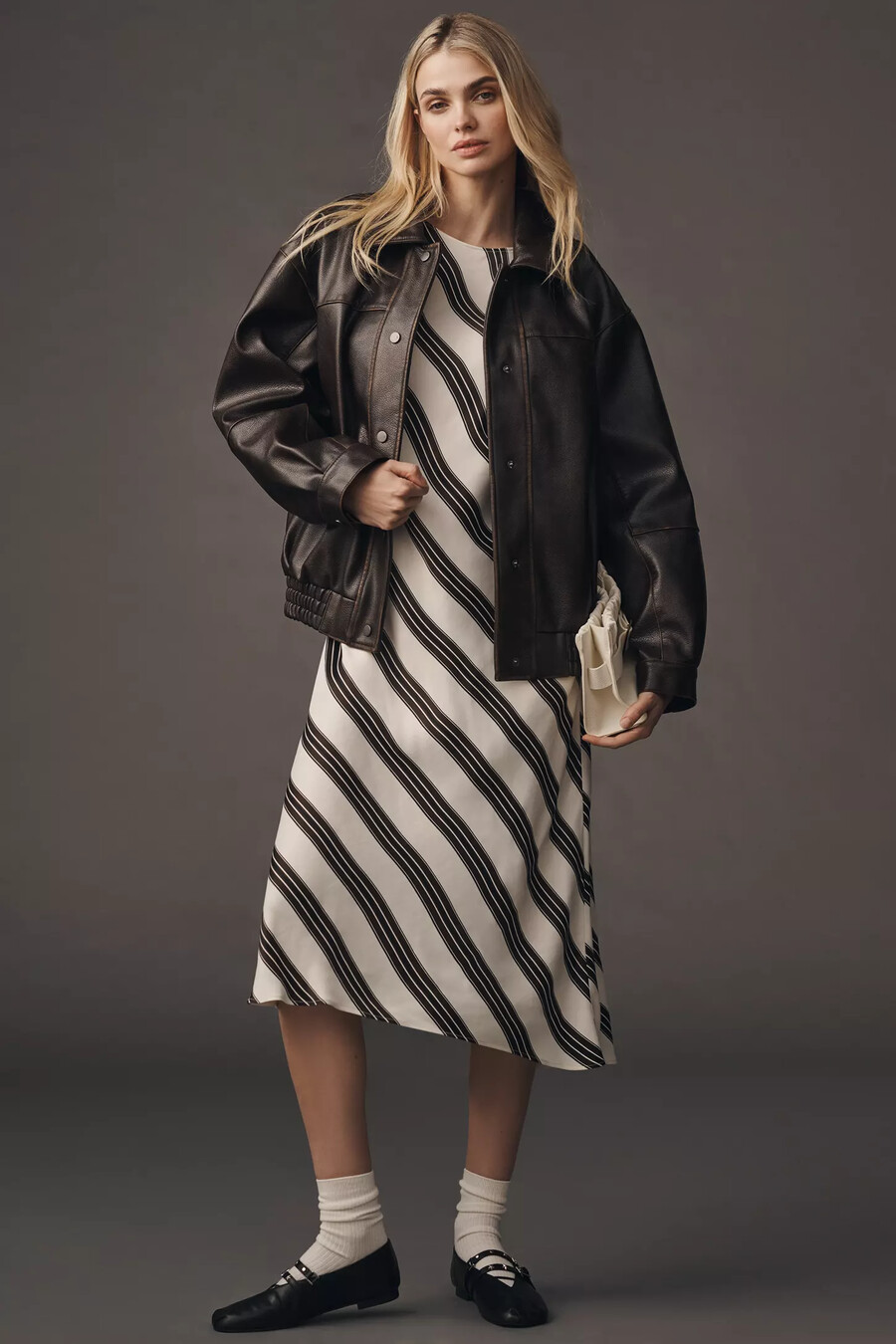 chaqueta extragrande de piel sintética lavada pilcro