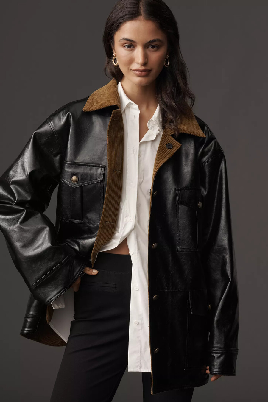 chaqueta de trabajo de charol maeve