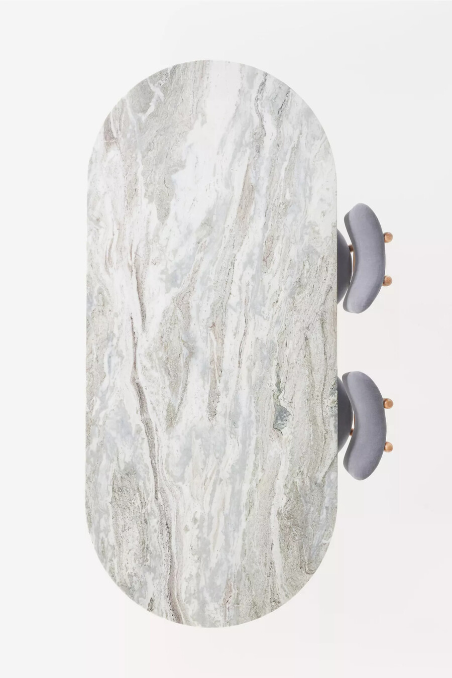 mesa de comedor jolie oval de mármol de 90