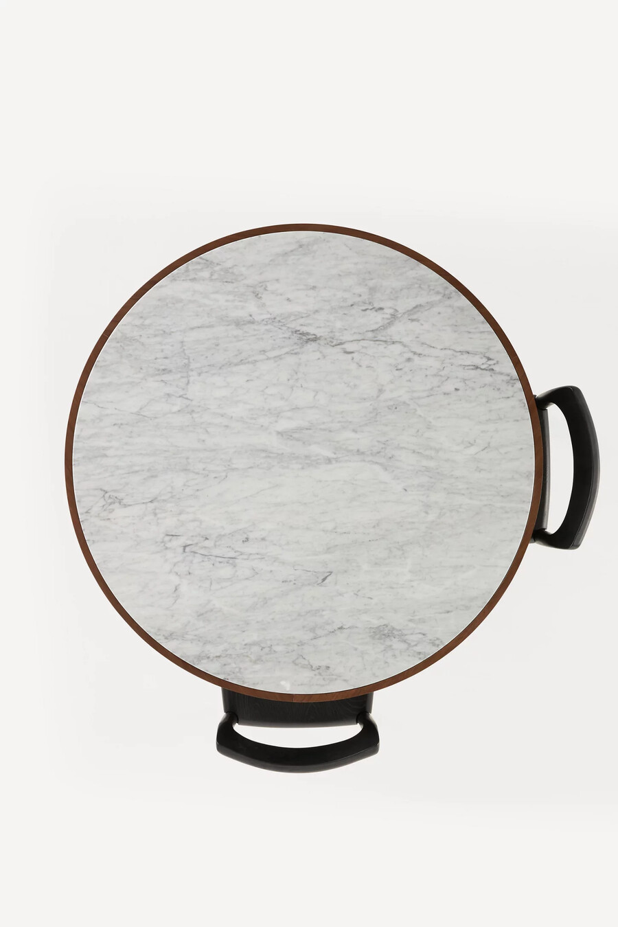 mesa de comedor redonda de madera con tapa de mármol vivienne de 48 pulgadas