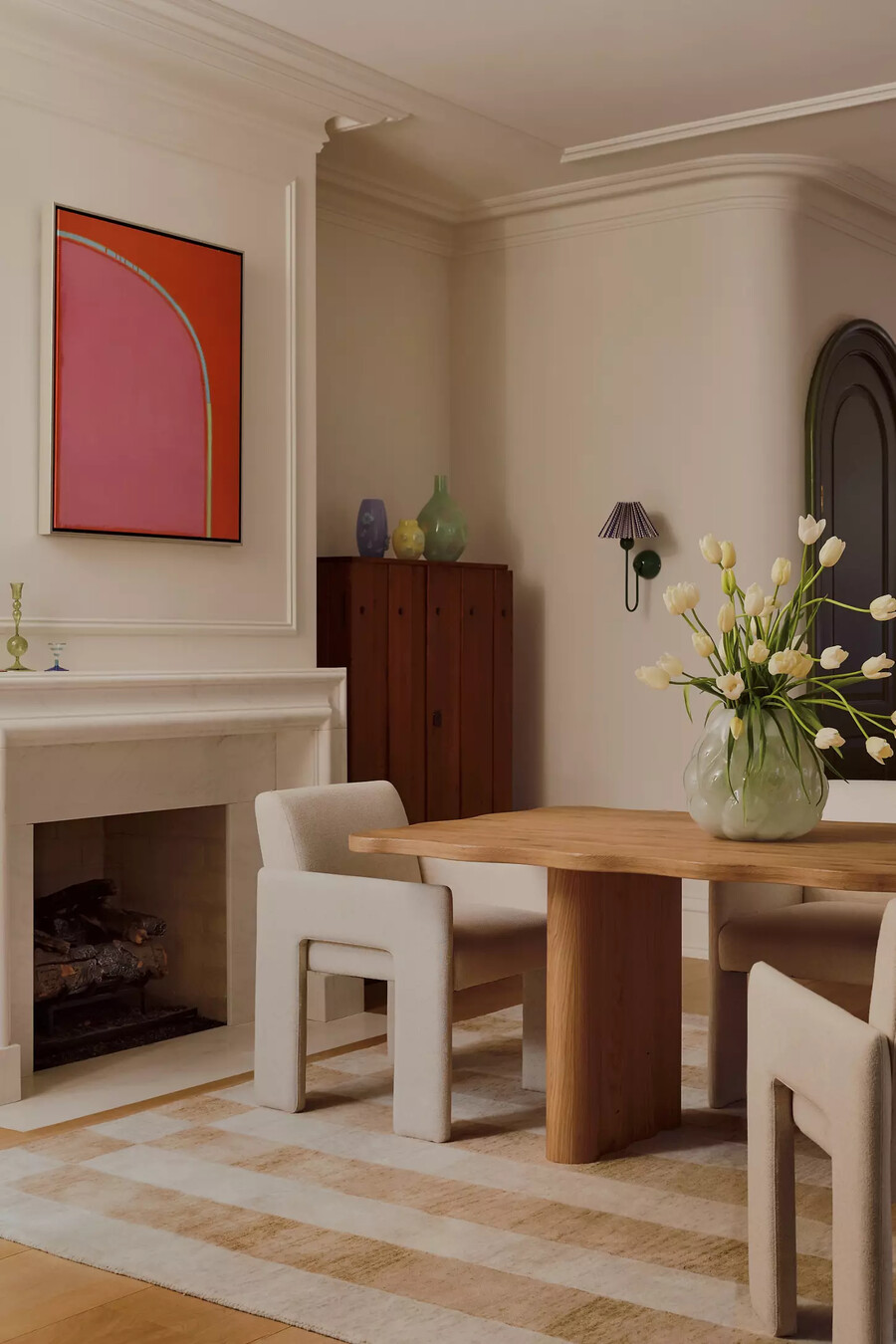 mesa de comedor rectangular de roble caldwell