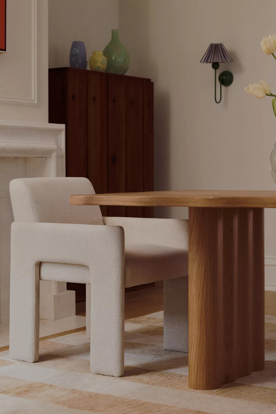 mesa de comedor rectangular de roble caldwell