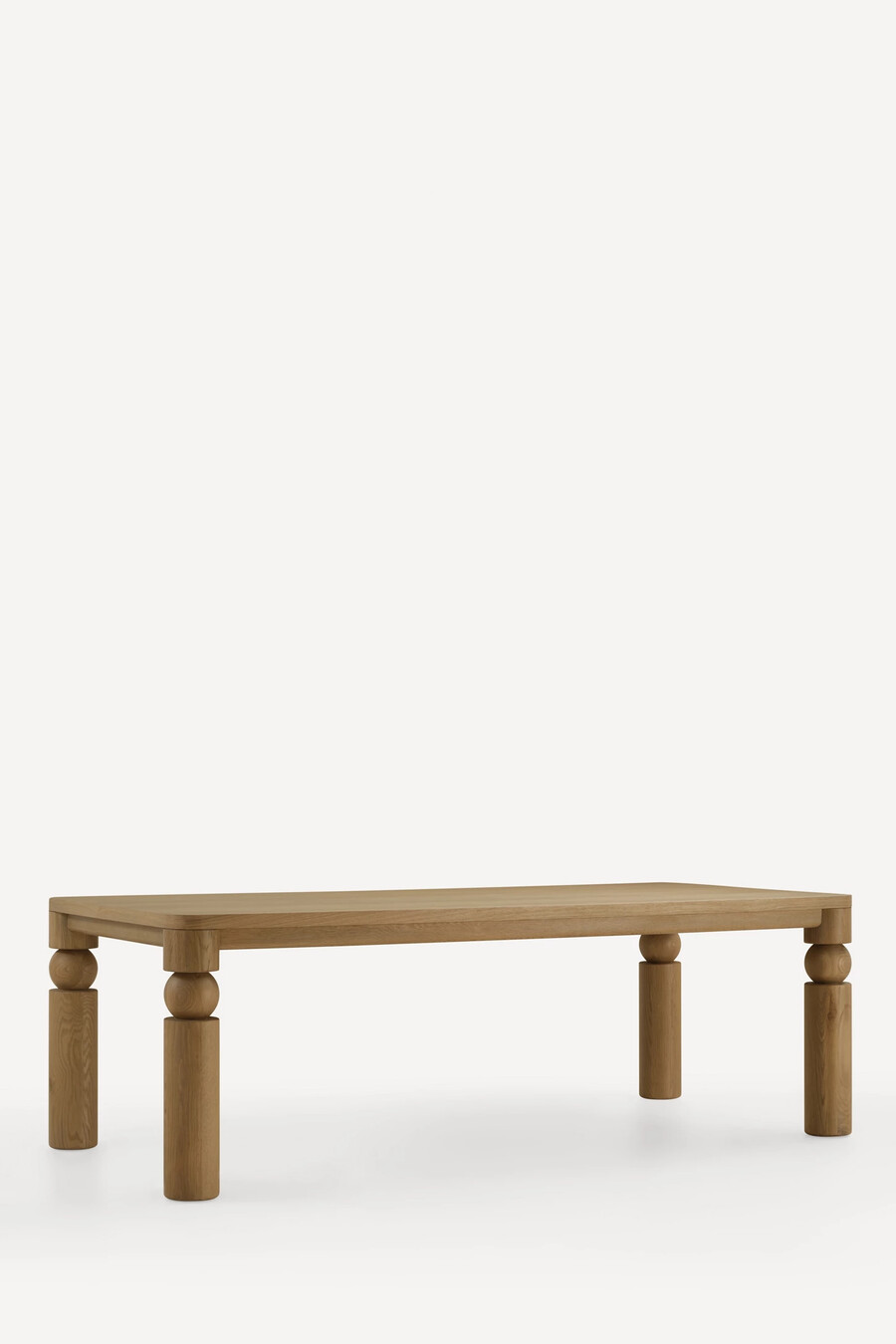 mesa de comedor rectangular de madera torneada cas