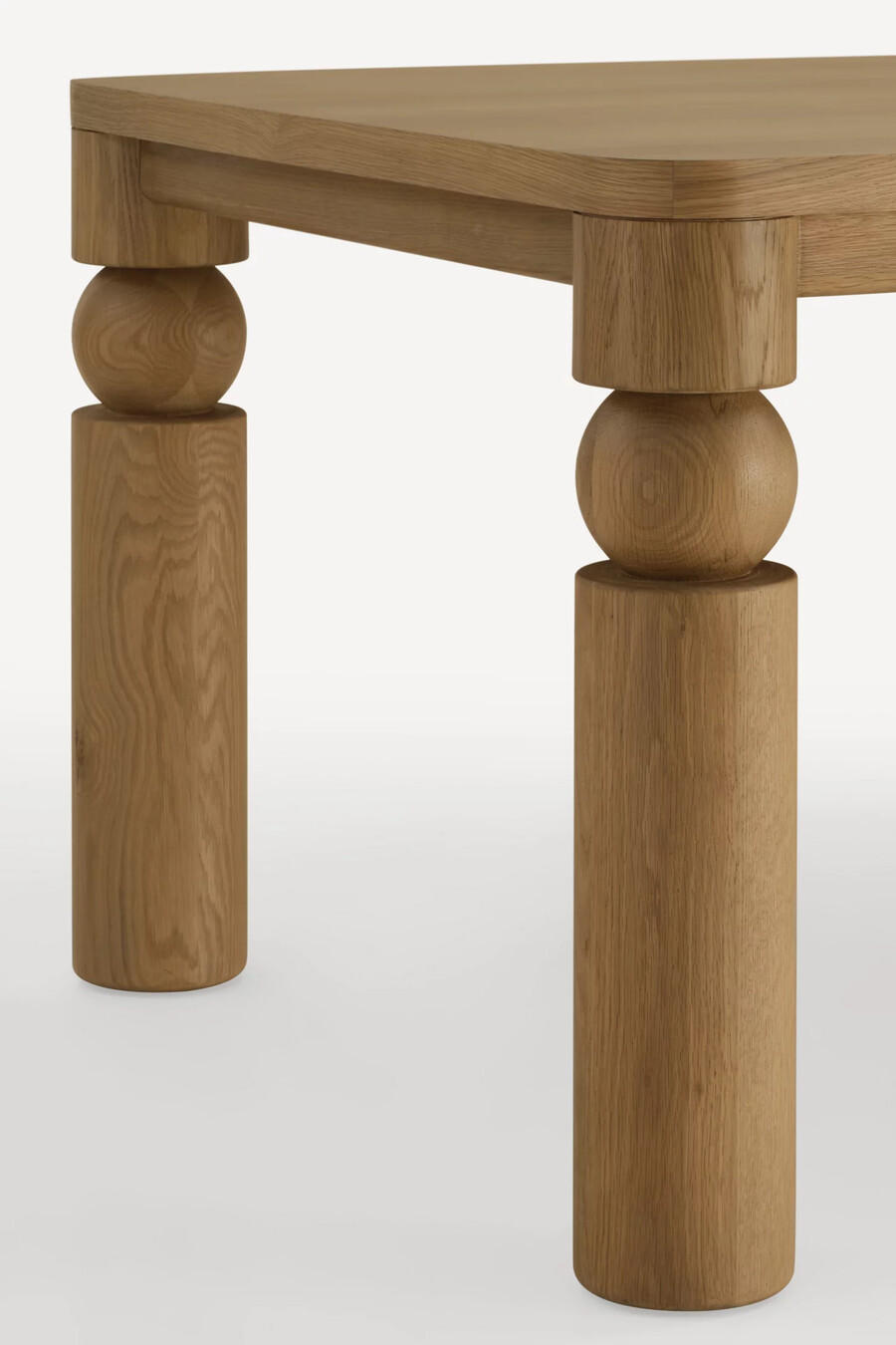 mesa de comedor rectangular de madera torneada cas