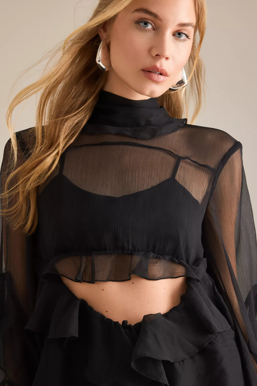 vestido mini con volantes anyssa de bardot