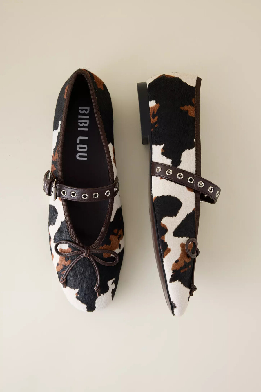 bailarinas con estampado de vaca bibi lou nashira