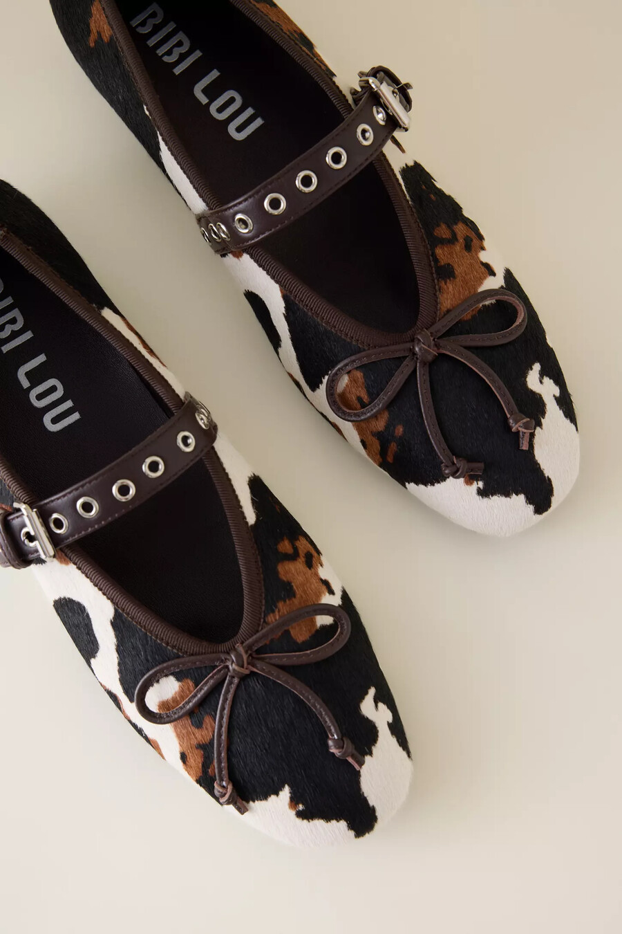 bailarinas con estampado de vaca bibi lou nashira