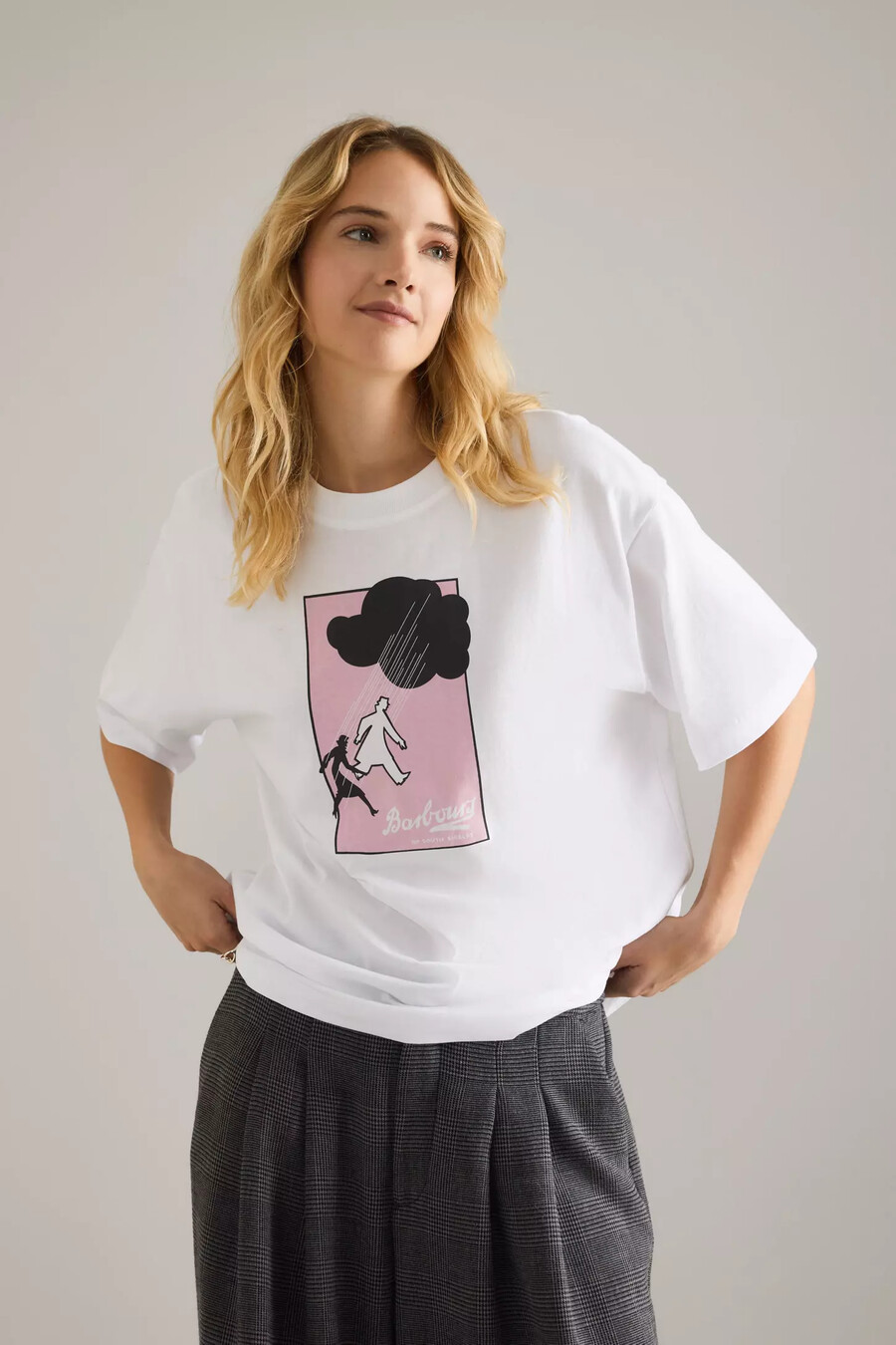 camiseta gráfica de algodón barbour rosie