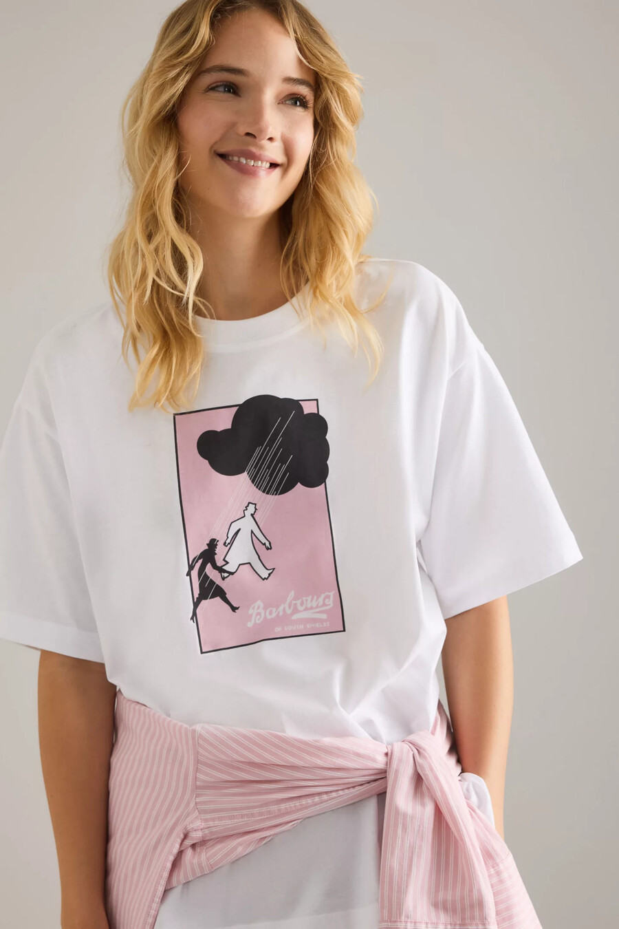 camiseta gráfica de algodón barbour rosie