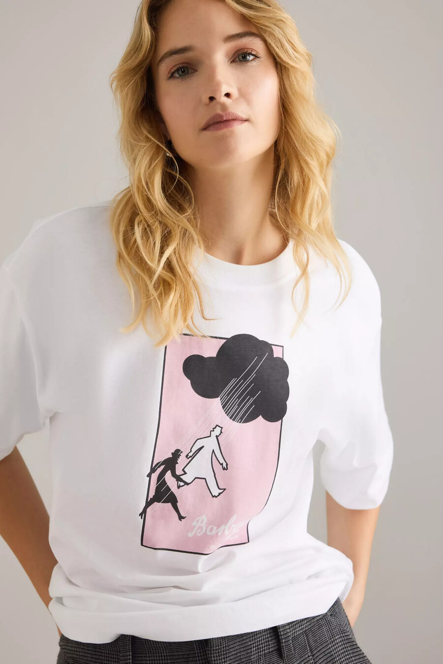 camiseta gráfica de algodón barbour rosie