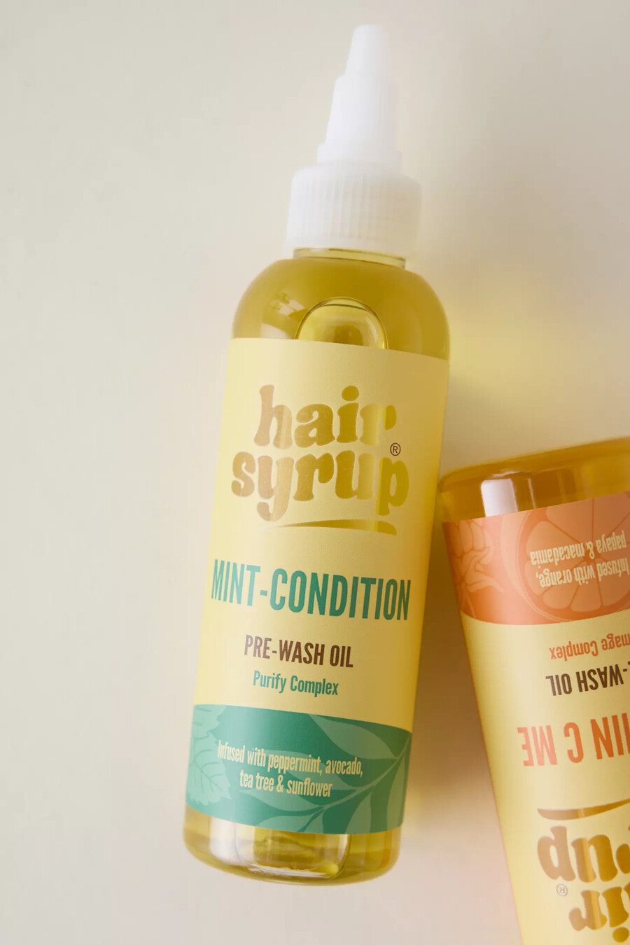 aceite capilar prelavado acondicionador de menta con jarabe para el cabello
