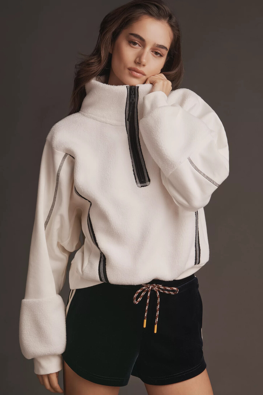 sudadera polar con media cremallera daily practice