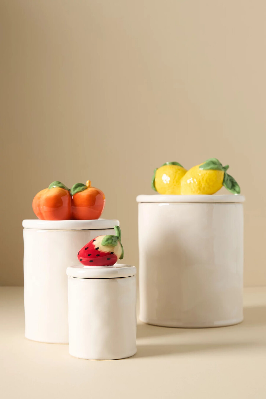 fruta peach - recipiente mediano de gres