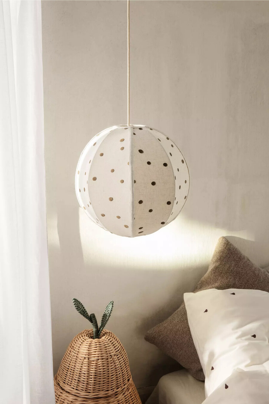 pantalla de lámpara textil dots de ferm living