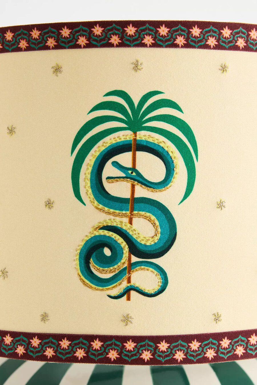 pantalla de lámpara de tambor de serpiente de printed goods