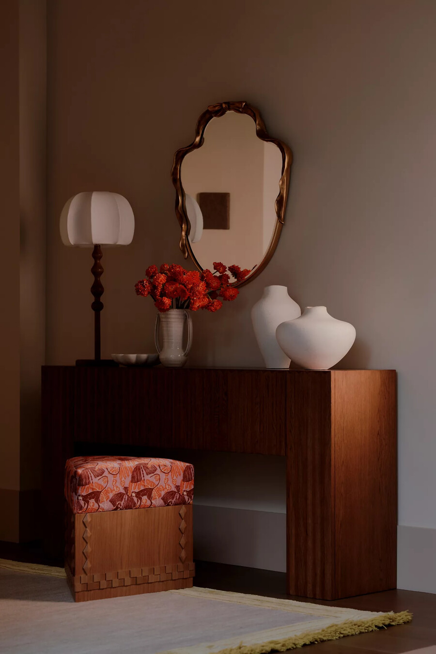 lámpara de mesa grande de madera lala reinventada