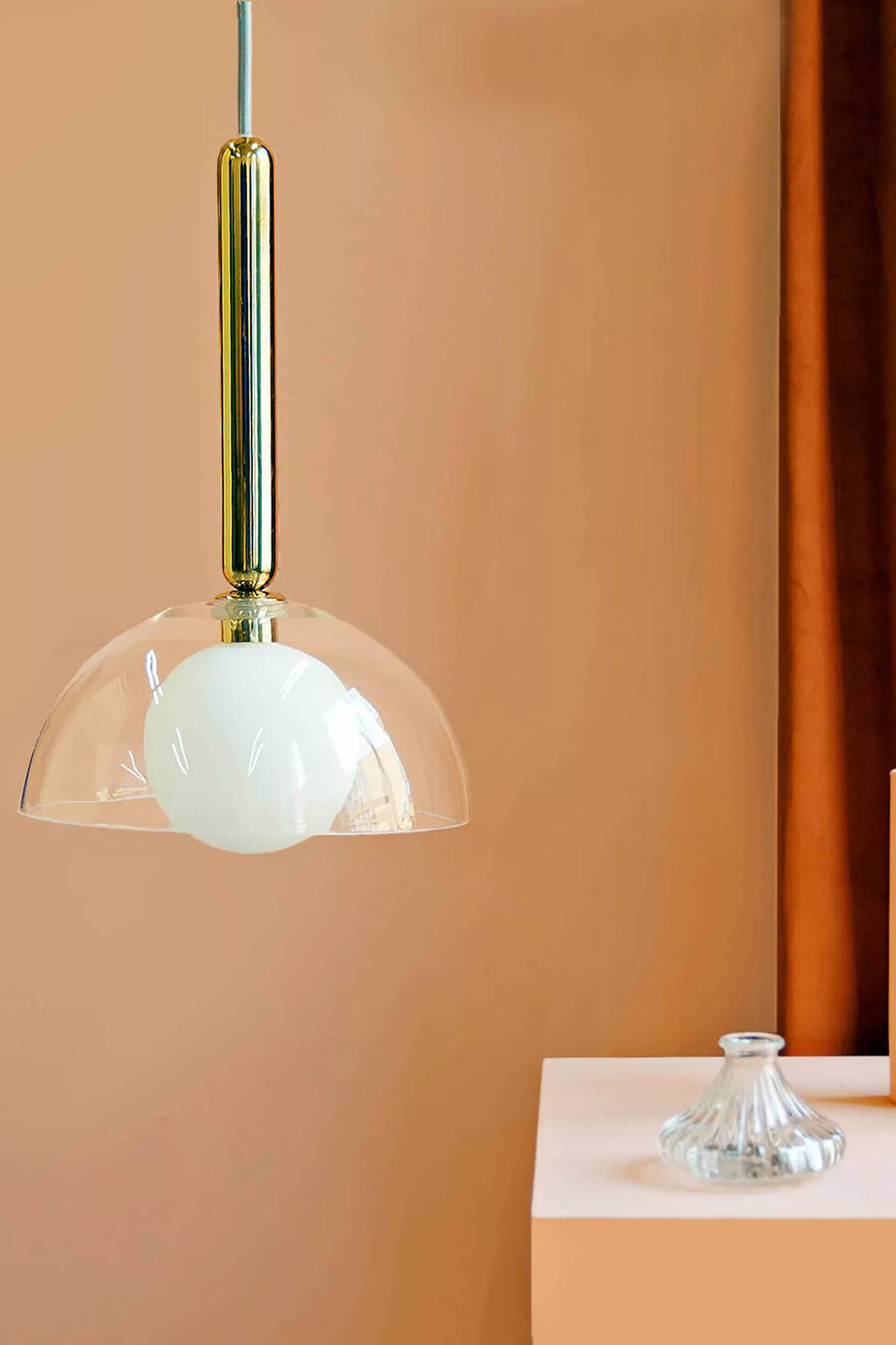 lámpara de techo con cúpula de cristal transparente de houseof