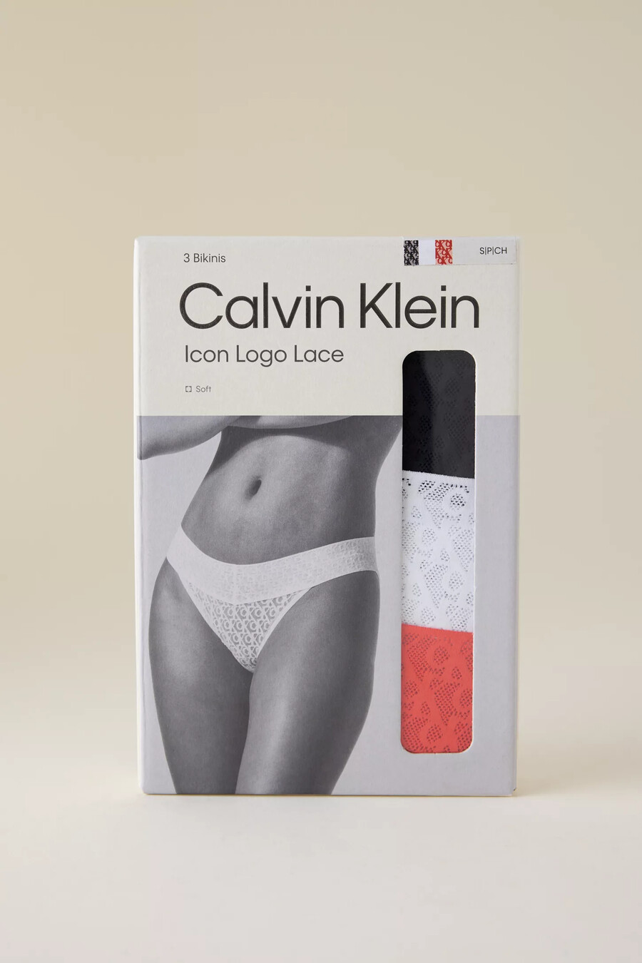 braguitas de bikini de encaje de calvin klein paquete de 3