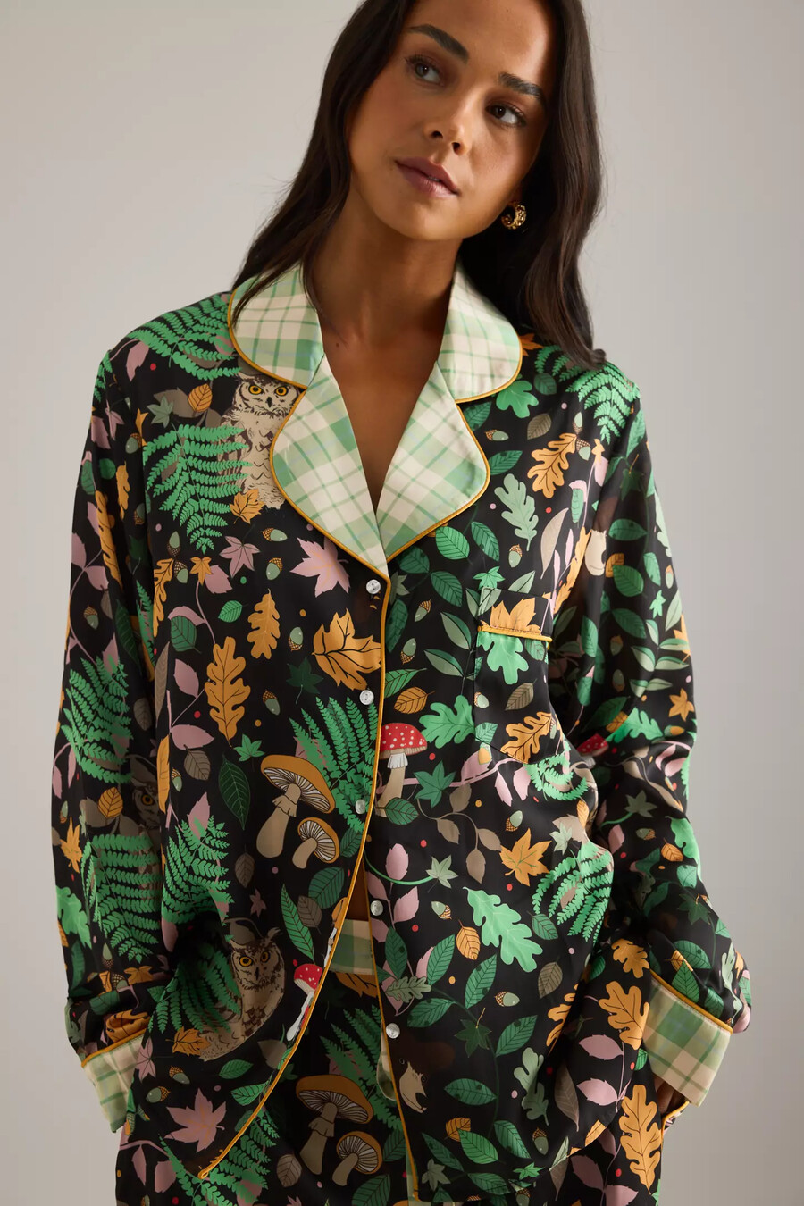 conjunto de pijama largo bosque mágico de karen mabon