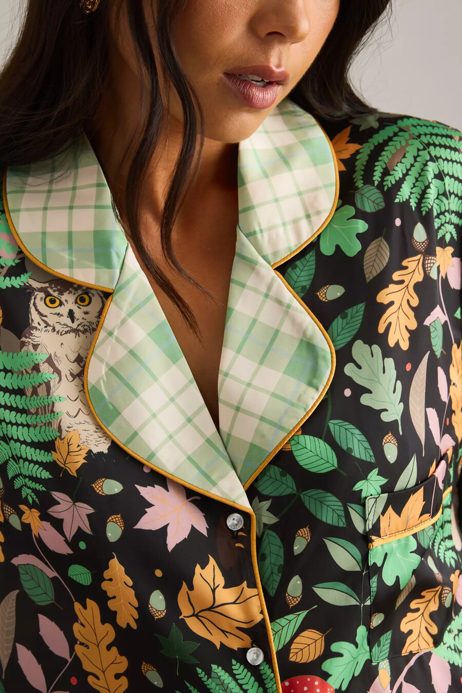 conjunto de pijama largo bosque mágico de karen mabon