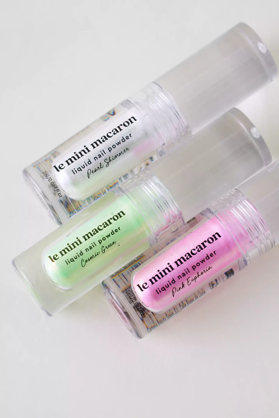 polvo líquido para uñas le mini macaron cosmic green