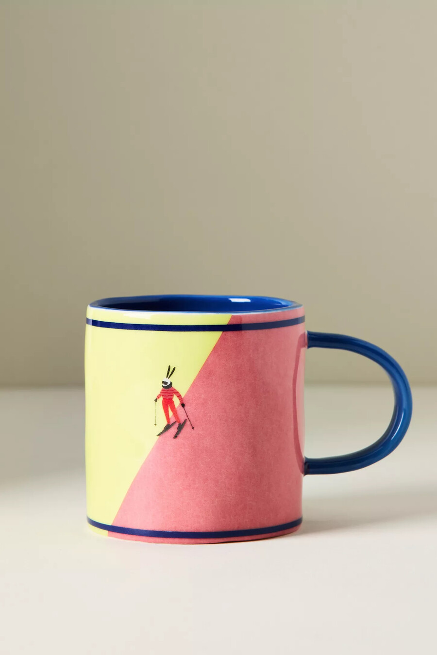taza de gres pintada a mano après ski