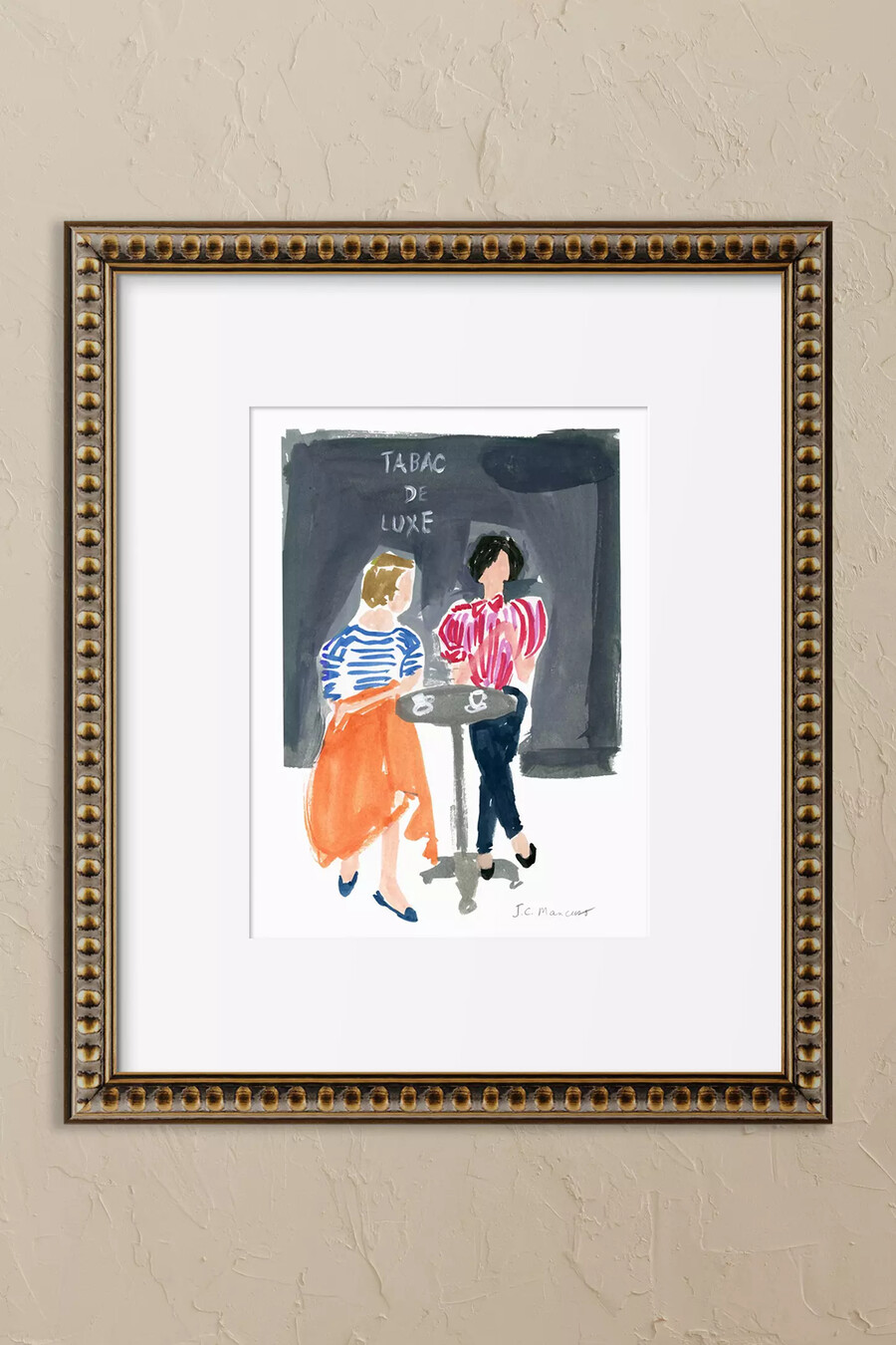 arte de pared enmarcado mujeres en un café de parís