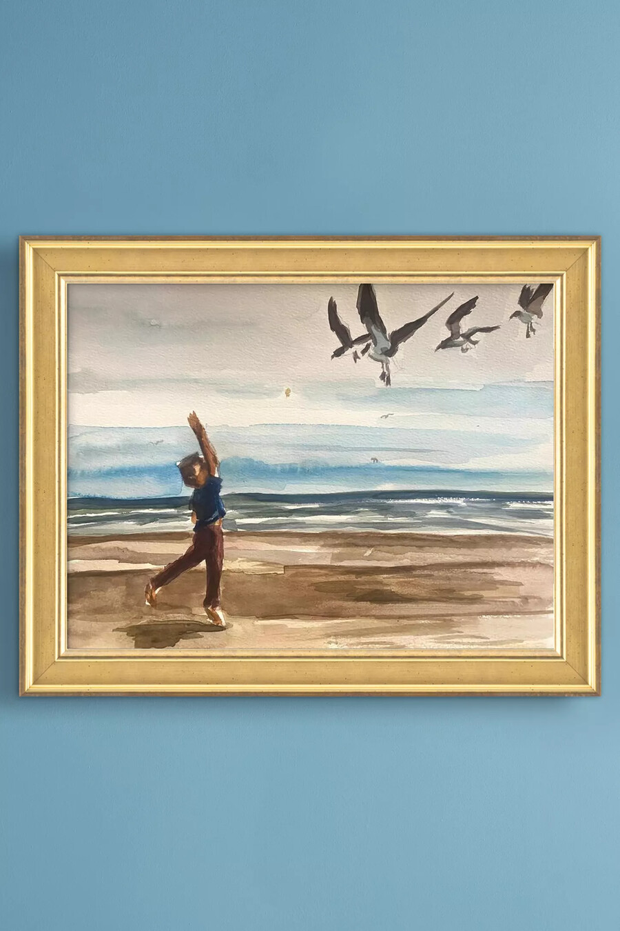 arte de pared enmarcado día de playa