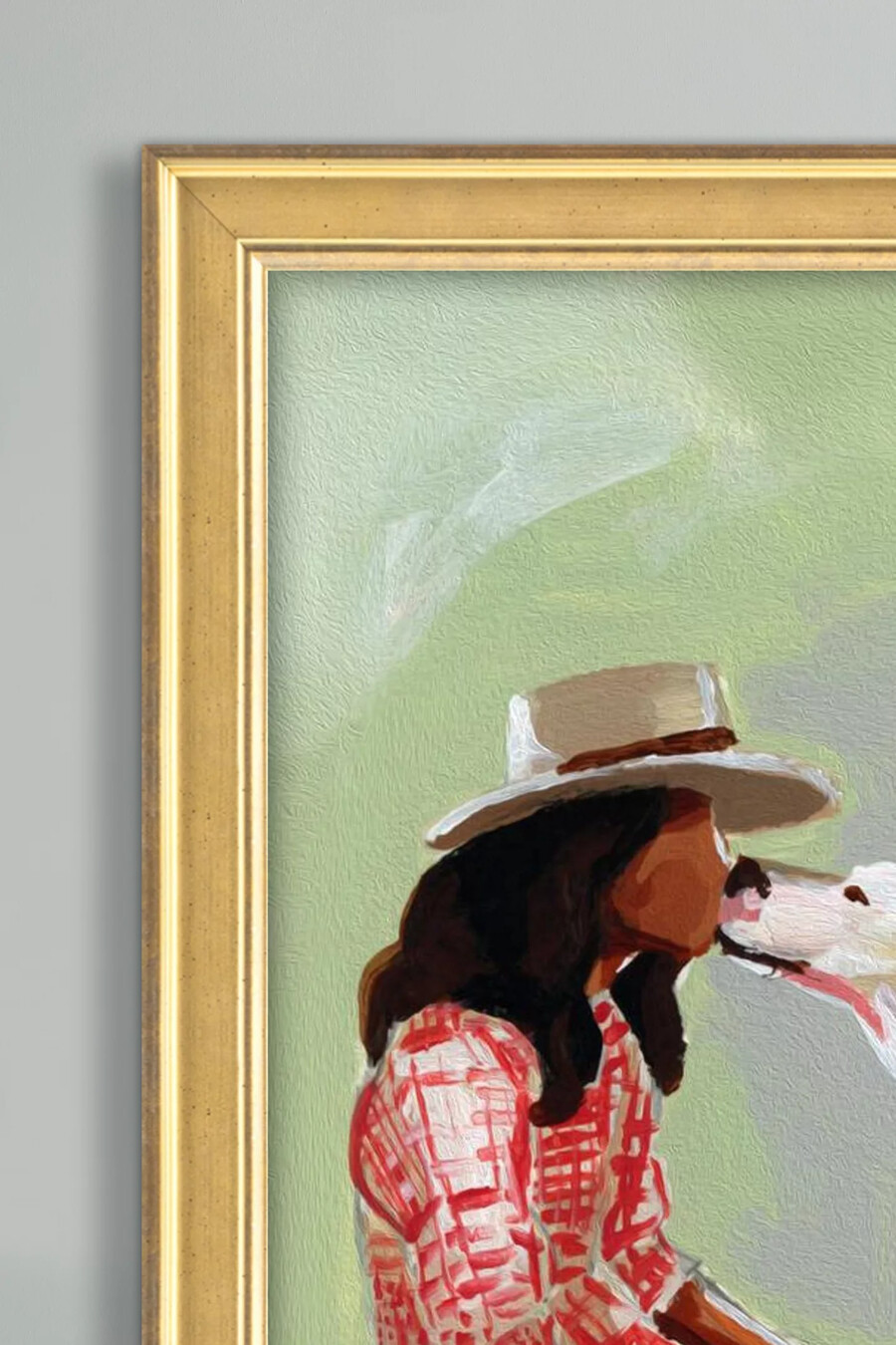 arte de pared enmarcado con besos de cachorro